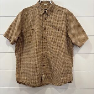 Eddie Bauer men's short sleeve check pattern short sleeve cool dry shirt size L